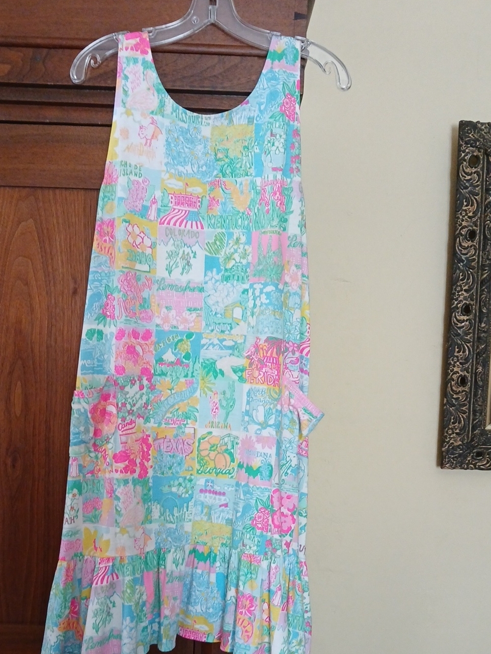 Lilly Pulitzer Pastel Patchwork Print Dress in Pink, Aqua, Yellow